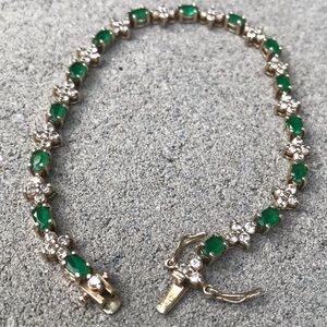 CZ Green Sterling Silver Tennis Bracelet